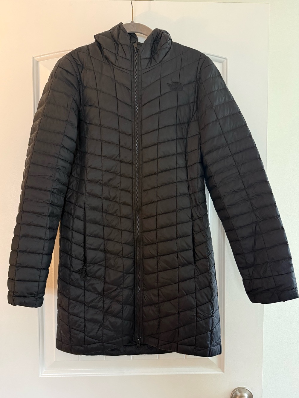 The North Face Black Quilted Hooded Long Puffer Coat